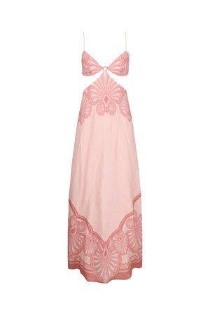 Maya Maxi Dress-Pink Shell Print-XS