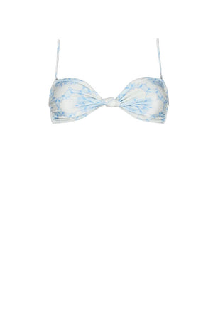 Barbara Bikini Top-Aqua Shell Print-XS