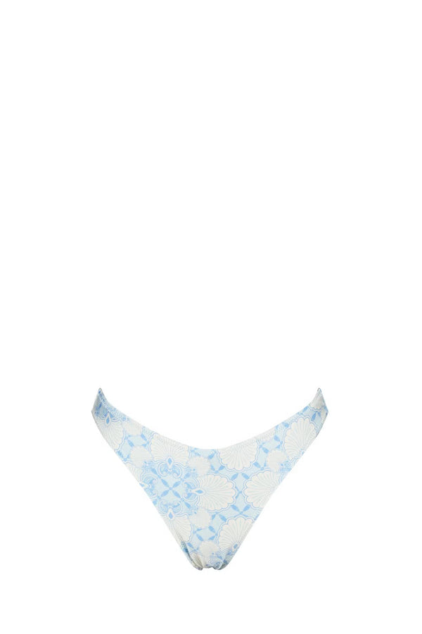 Alma Bikini Bottom-Aqua Shell Print-XS