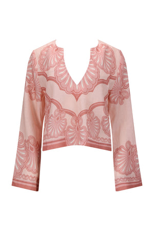 Hilda Shirt-Pink Shell Print-XS