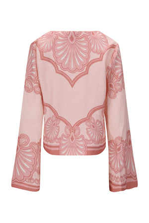 Hilda Shirt-Pink Shell Print-XS