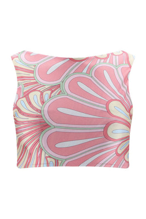 Aria Top-Pink Flower Print-XS
