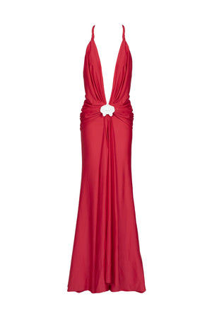 Olesia Maxi Dress-Raspberry-XS