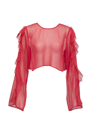 Thoma Cropped Shirt-Raspberry-XS