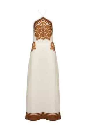 Kora Maxi Dress-Brown Print-XS