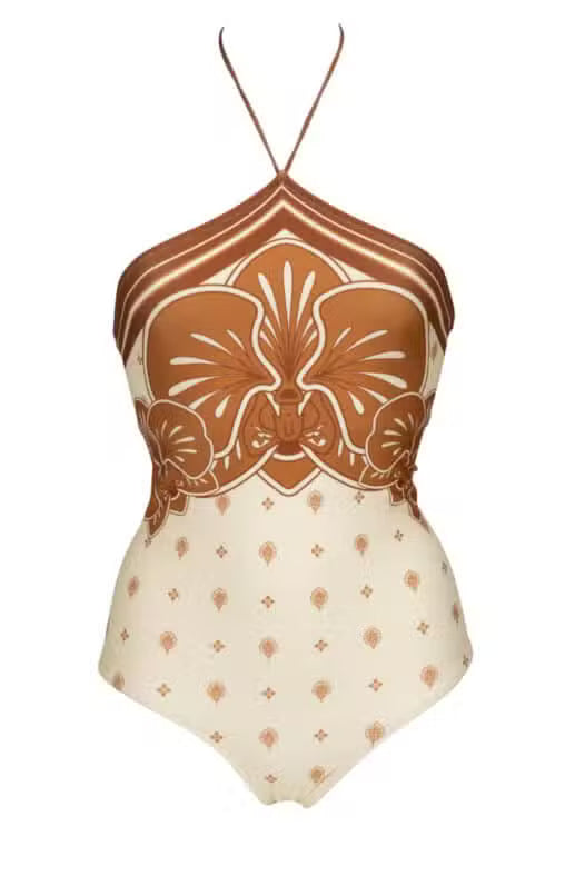 Camilla One Piece-Brown Print-XS