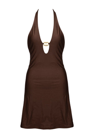 Miki Mini Dress-Espresso-XS