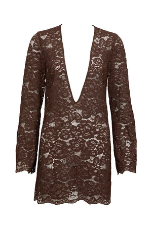 Rebecca Mini Dress-Espresso-XS