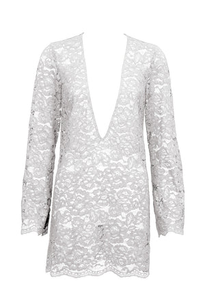 Rebecca Mini Dress-Cream-XS