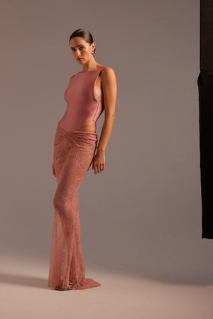 Brenda Maxi Skirt-Dusty Rose-XS
