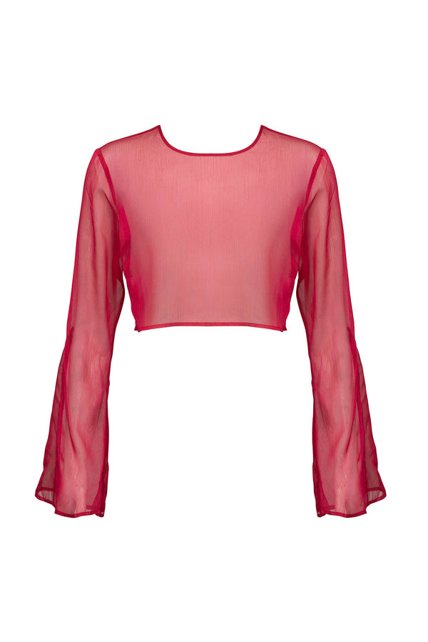 Phoenix Crop Top-Fuchsia-XS