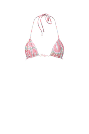 Lenora Bikini Top-Pink Flower Print-XS