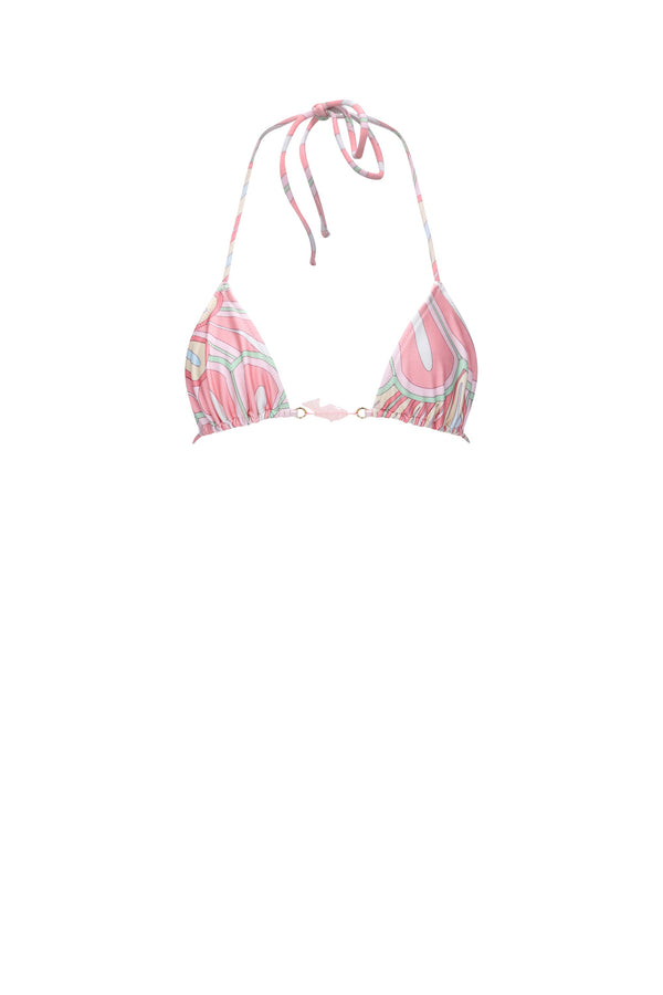 Lenora Bikini Top-Pink Flower Print-XS