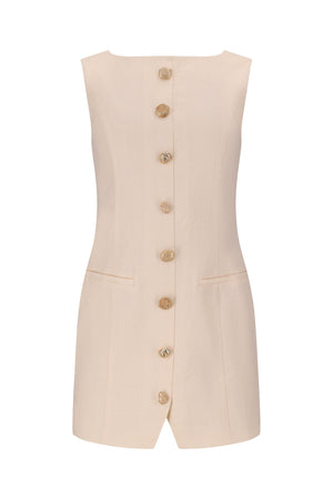 Shani Mini Dress-Cream-XS