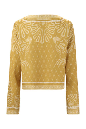 Hilda Shirt-Mustard Mosaic Print-XS