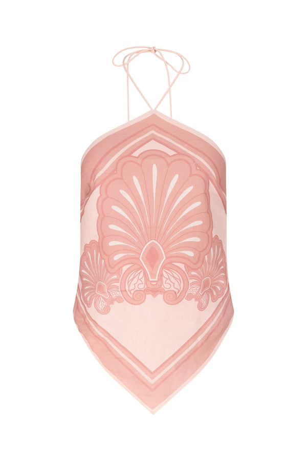 Rosa Top-Pink Shell Print-XS