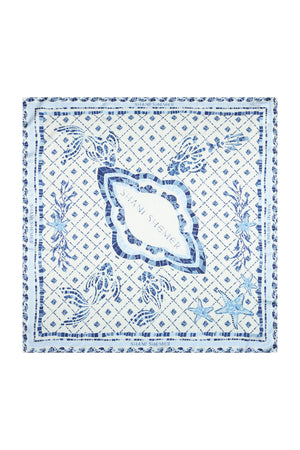 Blue Bandana-Blue Mosaic Print-OS