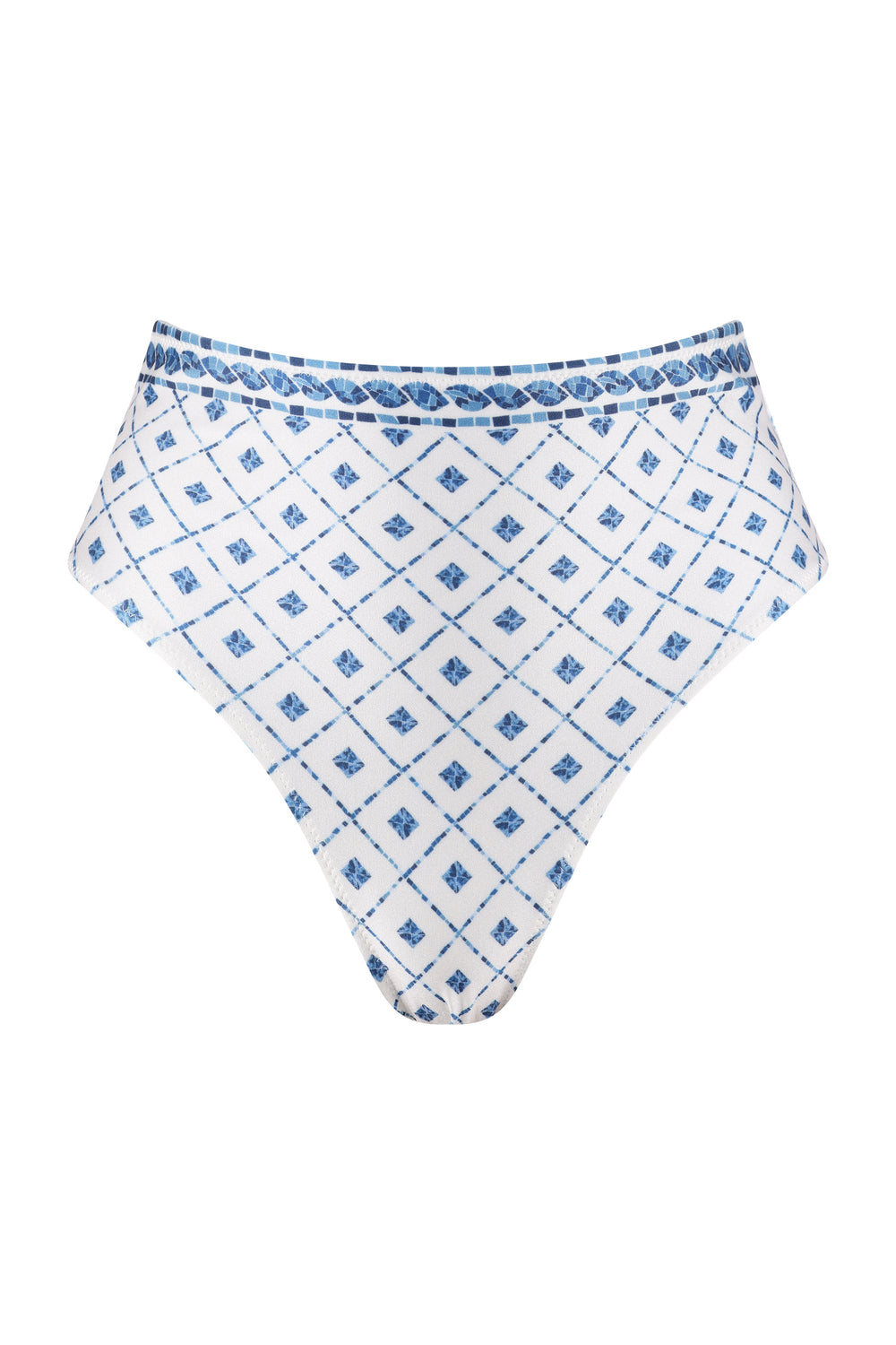 Thelma Bikini Bottom-Blue Mosaic Print-XS