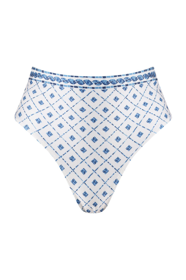 Thelma Bikini Bottom-Blue Mosaic Print-XS