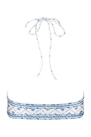 Edie Bikini Top-Blue Mosaic Print-XS