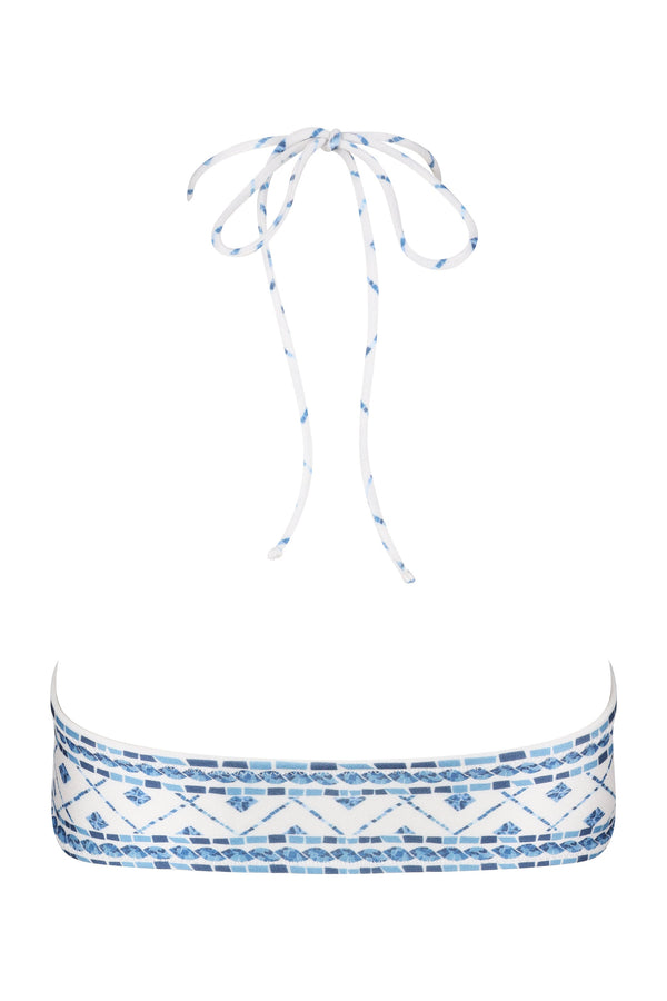 Edie Bikini Top-Blue Mosaic Print-XS