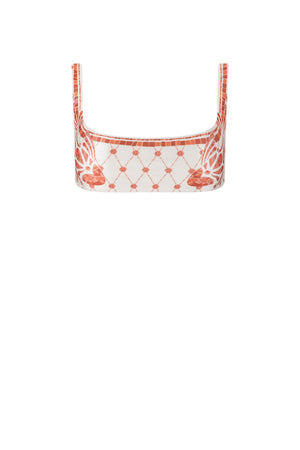 Lilia Bikini Top-Orange Mosaic Print-XS