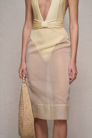 Riley Midi Skirt-Butter Yellow-XS