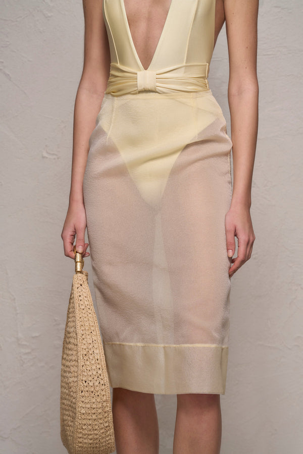 Riley Midi Skirt-Butter Yellow-XS
