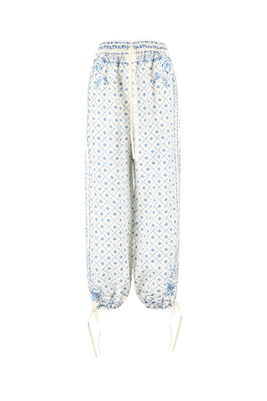 Kimi Pants-Blue Mosaic Print-XS