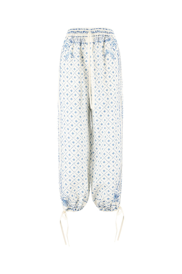 Kimi Pants-Blue Mosaic Print-XS