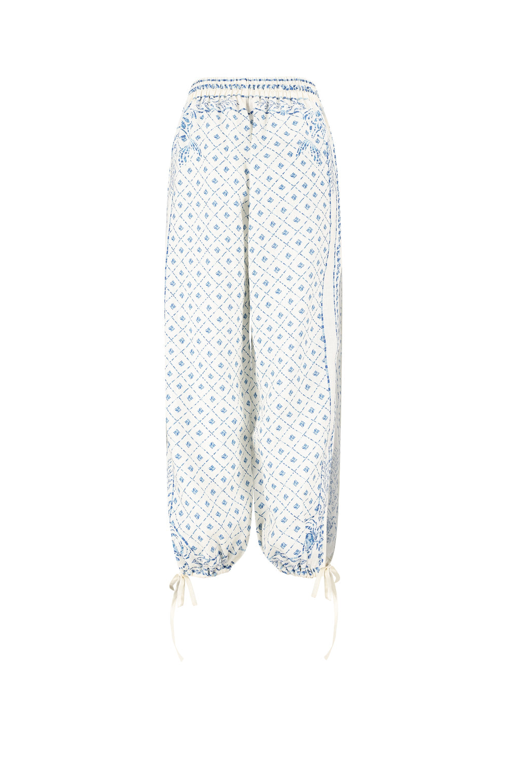 Kimi Pants-Blue Mosaic Print-XS