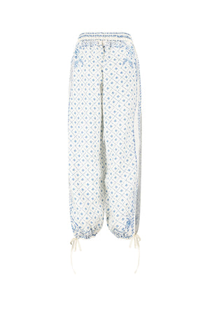 Kimi Pants-Blue Mosaic Print-XS