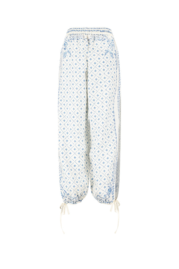 Kimi Pants-Blue Mosaic Print-XS