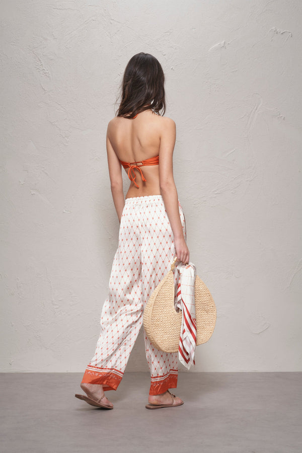 Macey Pants-Orange Mosaic Print-XL