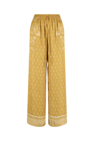 Macey Pants-Mustard Mosaic Print-XL