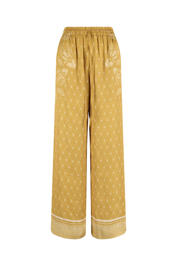 Macey Pants-Mustard Mosaic Print-XL