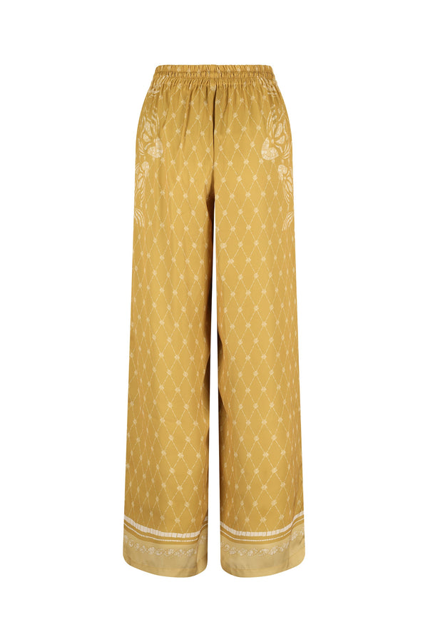 Macey Pants-Mustard Mosaic Print-XL
