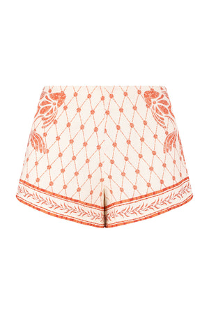 Devon Shorts-Orange Mosaic Print-XS
