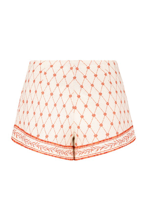 Devon Shorts-Orange Mosaic Print-XS