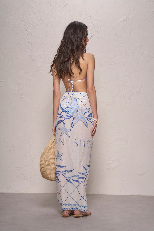 Blue Pareo-Blue Mosaic Print-OS