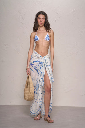 Blue Pareo-Blue Mosaic Print-OS