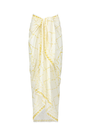 Yellow Pareo-Mustard Mosaic Print-OS