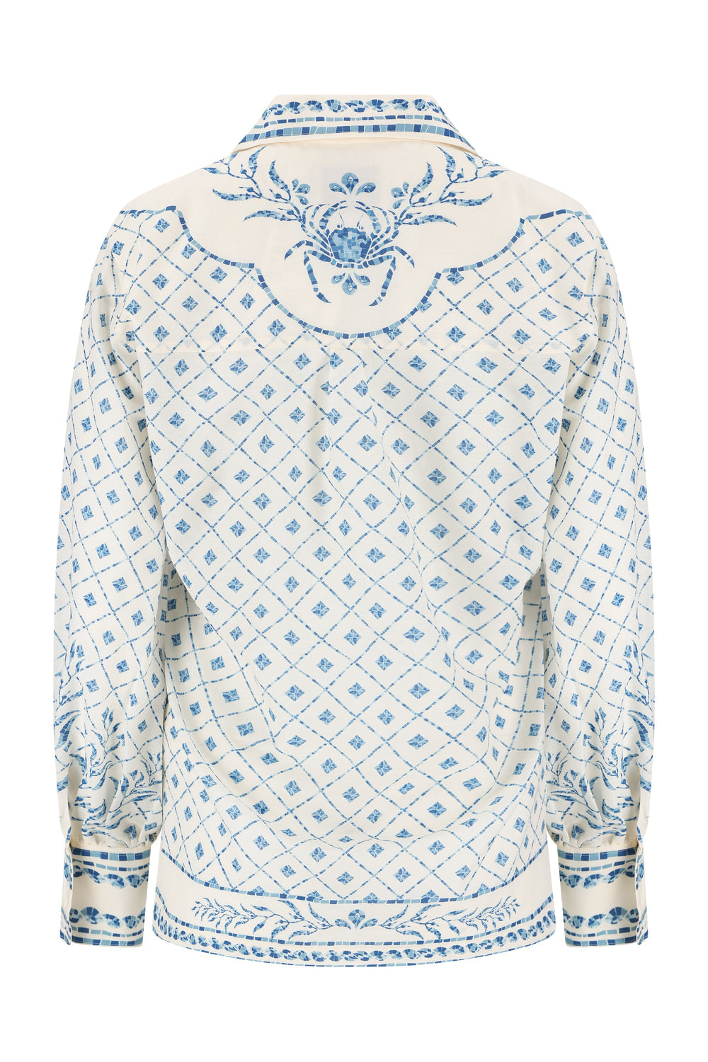 Esther Shirt-Blue Mosaic Print-XS