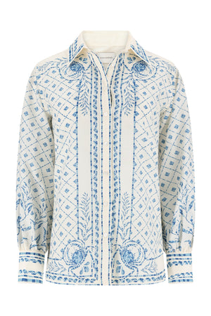 Esther Shirt-Blue Mosaic Print-XS