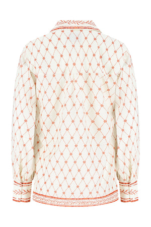 Esther Shirt-Orange Mosaic Print-XS
