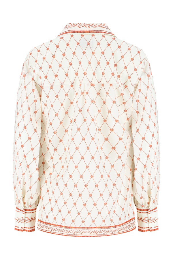 Esther Shirt-Orange Mosaic Print-XS