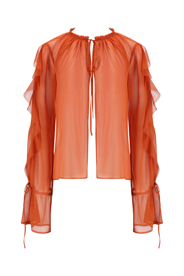 Jeanie Top-Jaffa Orange-XS