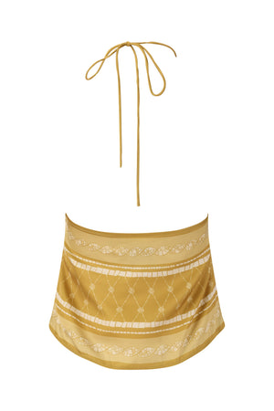 Jessie Top-Mustard Mosaic Print-XS