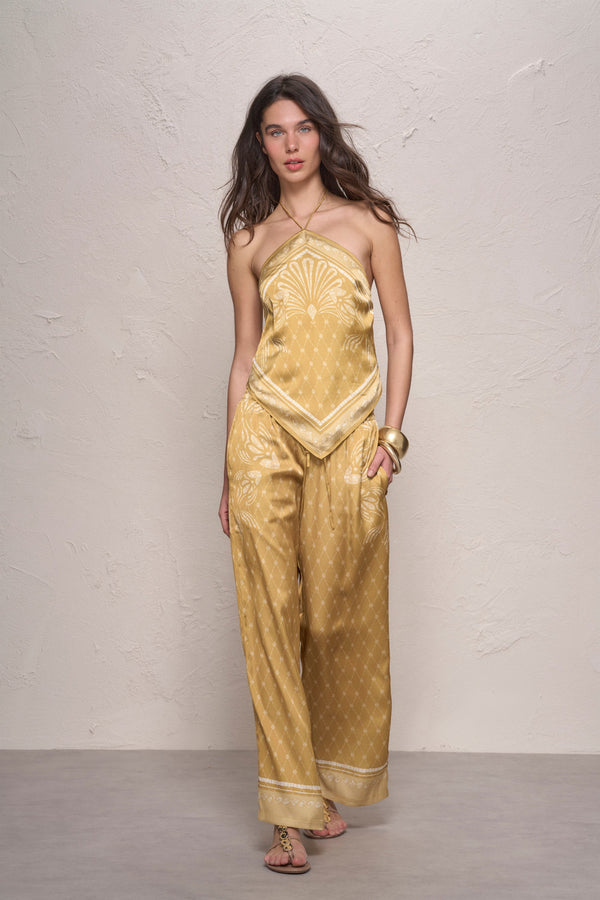 Jessie Top-Mustard Mosaic Print-XS