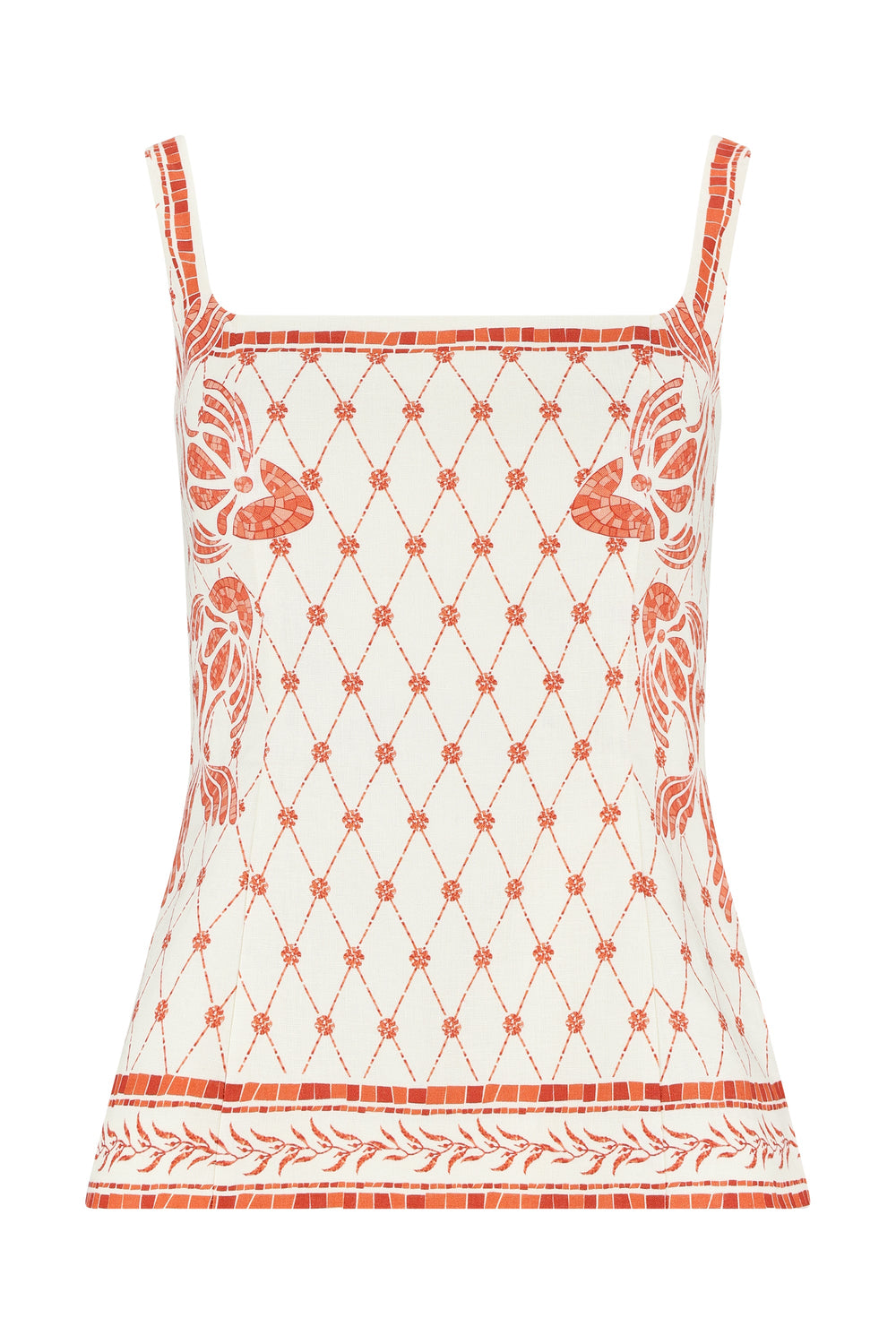 Pippa Top-Orange Mosaic Print-XS